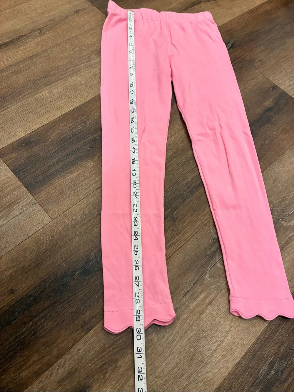 James & Lottie Bubblegum Pink Basic Knit Leggings Scallops Bottoms Pima 10 Girl